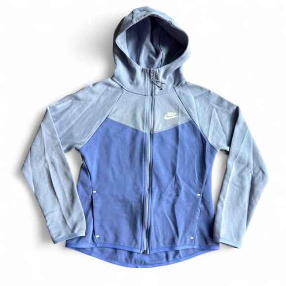 Baby Blue Two Tone Womens Nike Tech Fleece Sweatshirt - Picture 1 of 8